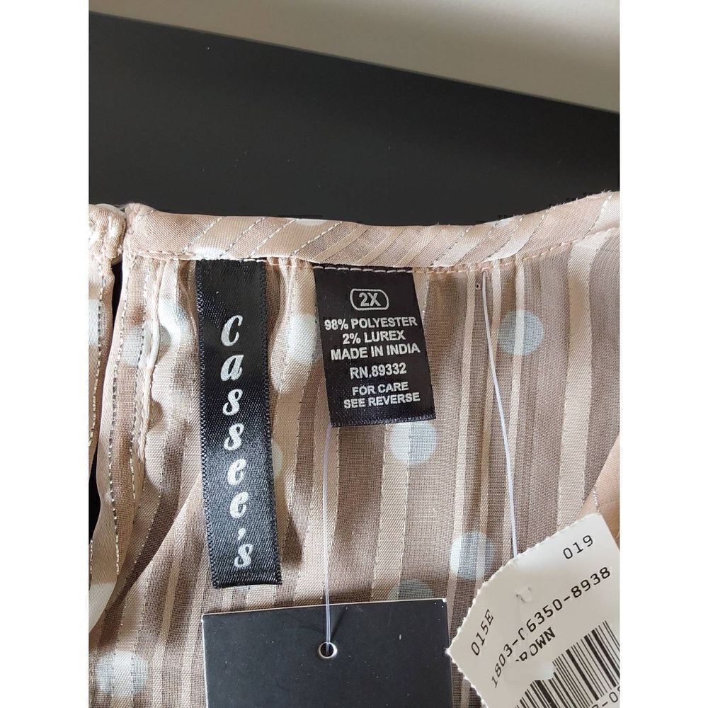 Cassee's Tank Size 2X  New with tag Brown with lurex threads - Picture 8 of 11